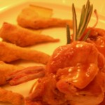 Sella di coniglio nostrano con carciofi fritti d’Albenga Sella di coniglio nostrano con carciofi fritti d’Albenga