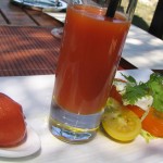 sorbetto pomodoro, gazpacho, pomodoro e caprini