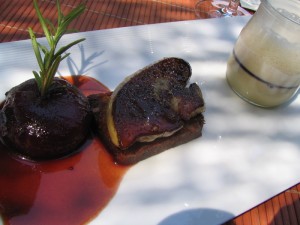 Antipasto: duo di foie gras